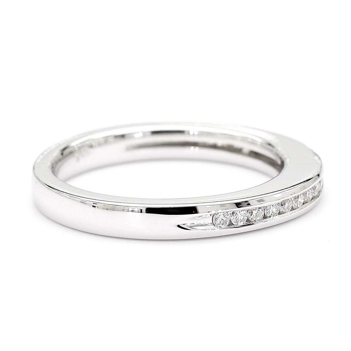 Natural White Round Diamond 0.19 Carat TW White Gold Wedding Band