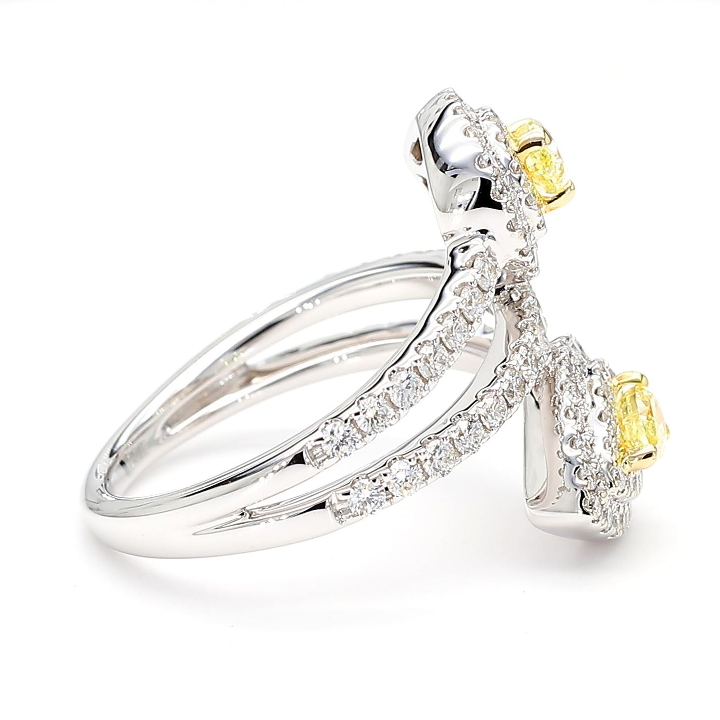 Natural Yellow Pear Diamond 1.21 Carat Tw Gold Cocktail Ring