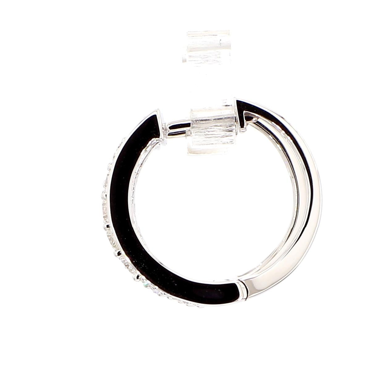 Natural White Baguette Diamond 3.01 Carat TW Gold Hoop Earrings