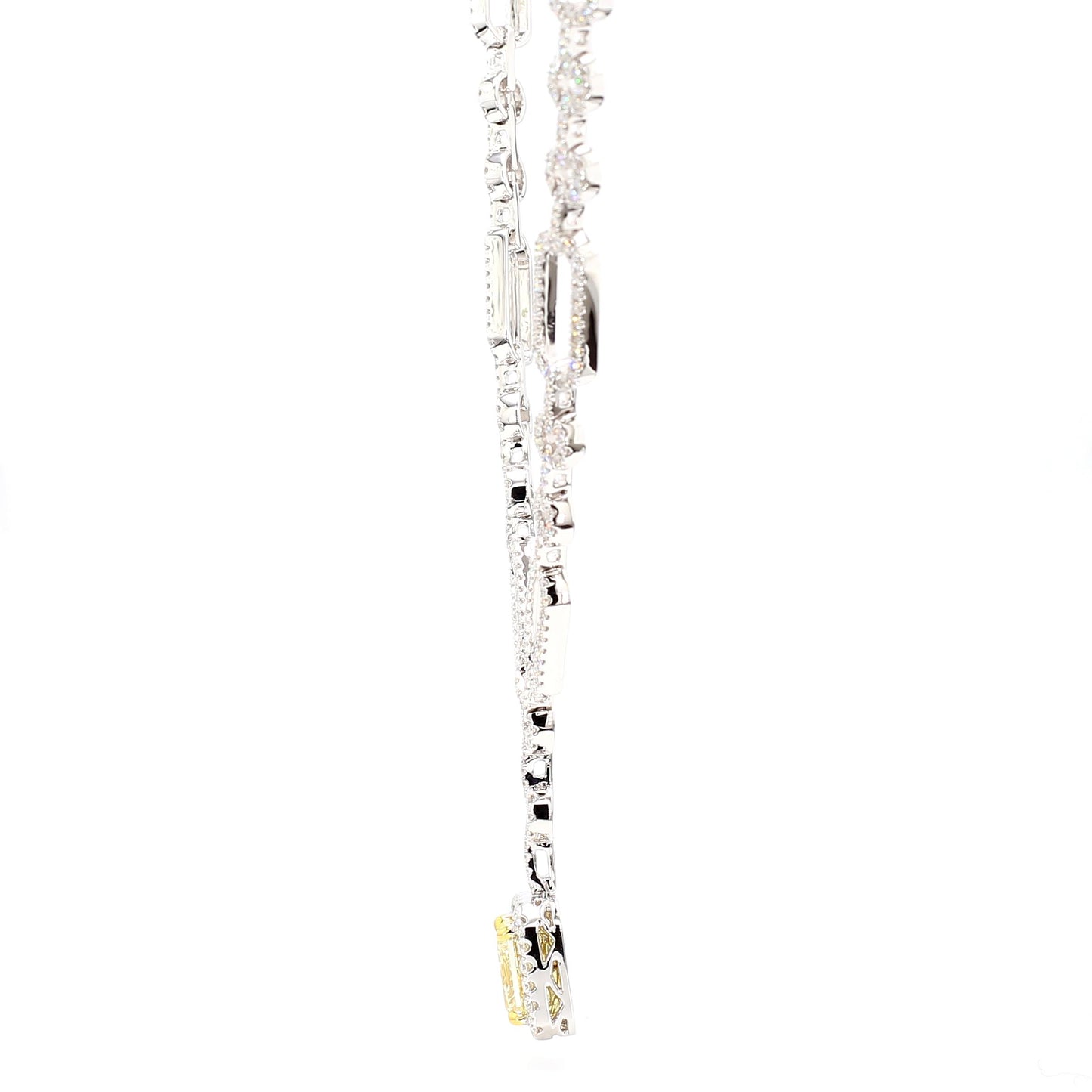 GIA Certified Natural Yellow Radiant Diamond 7.91 Carat TW Gold Drop Necklace