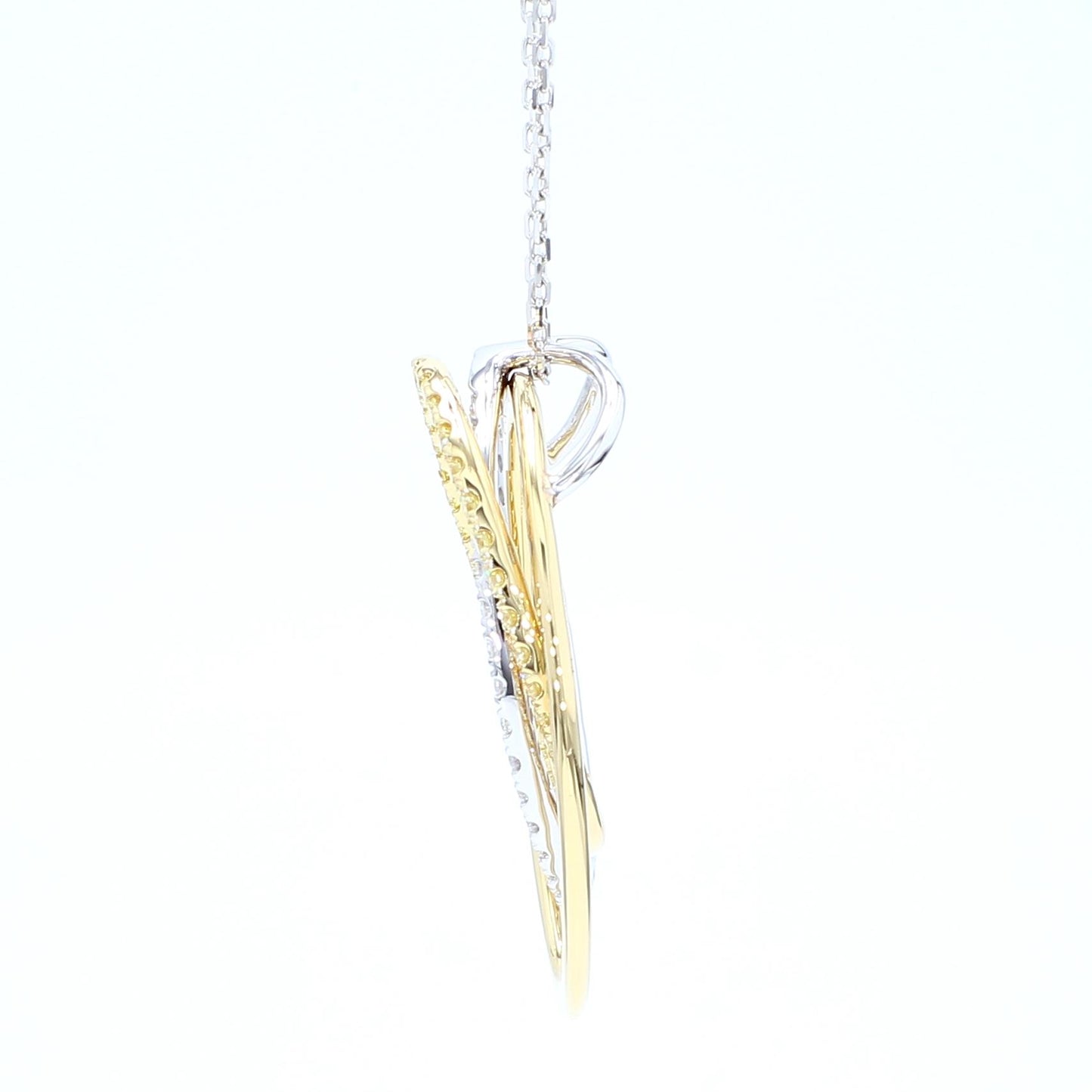 Natural Yellow Round Diamond .70 Carat TW Gold Drop Pendant