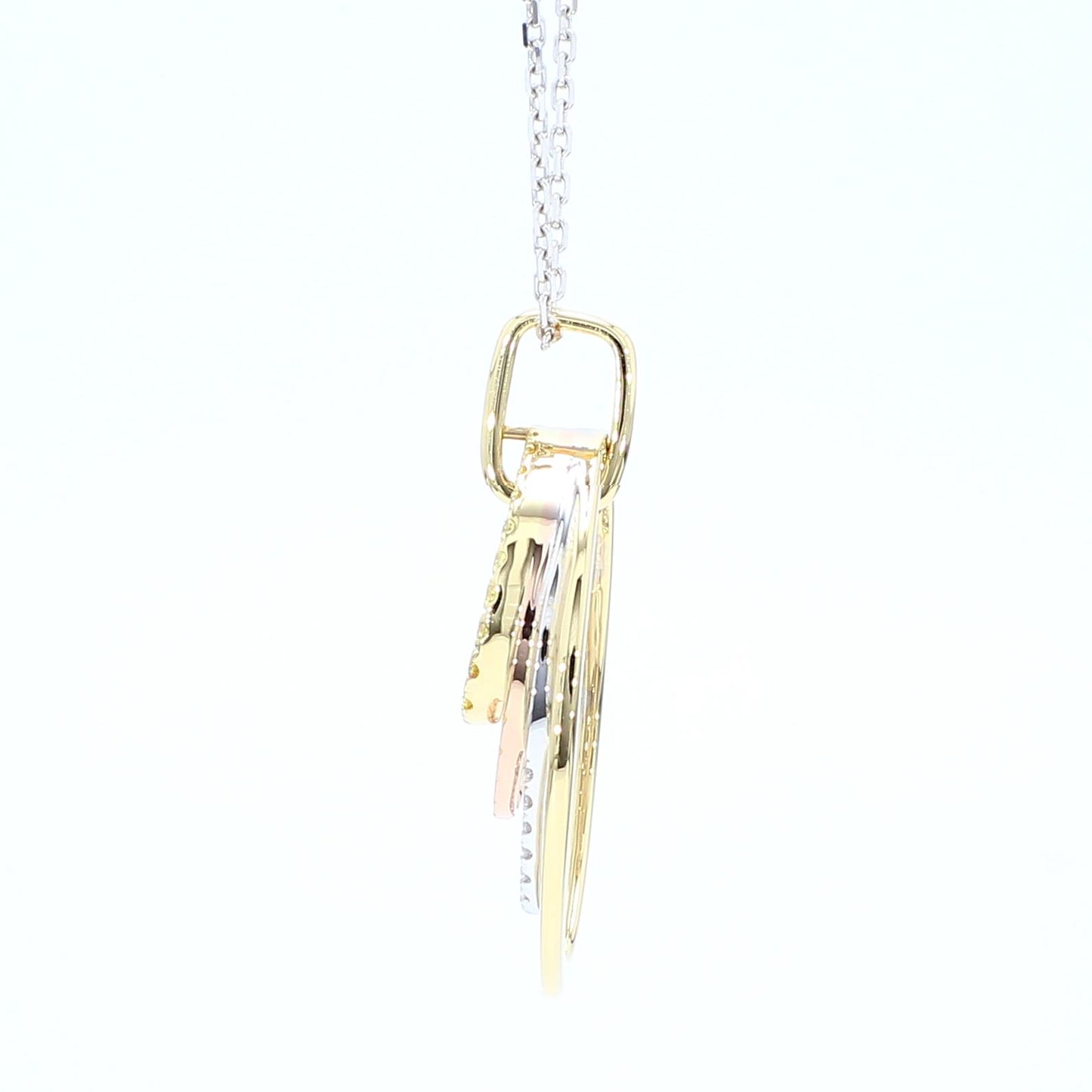 Natural Yellow Round Diamond .28 Carat TW Gold Drop Pendant
