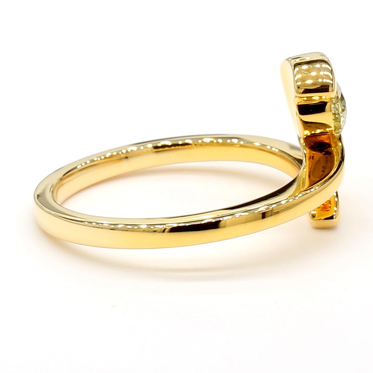 Natural Yellow Pear Diamond .50 Carat TW Yellow Gold Cocktail Ring