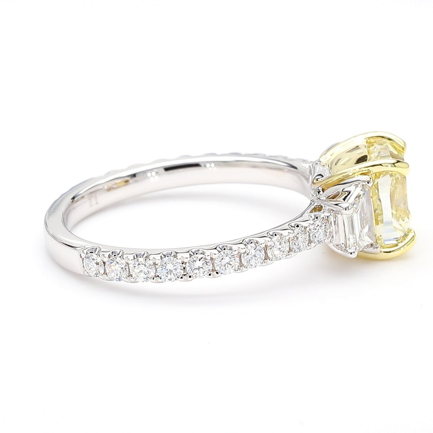 GIA Certified Natural Yellow Cushion Diamond 2.91 Carat TW Gold Cocktail Ring
