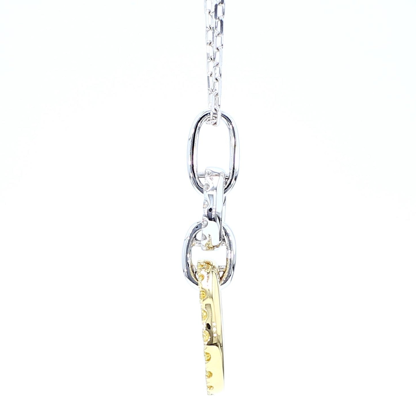 Natural Yellow Round Diamond .33 Carat TW Gold Drop Pendant