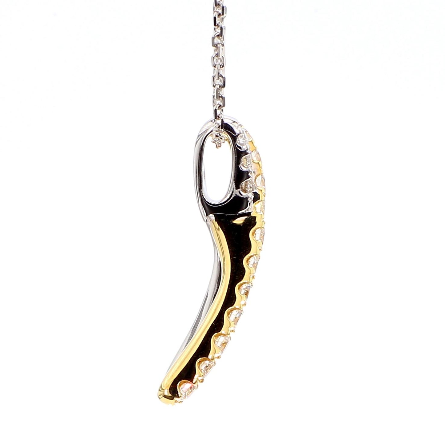 Natural White Round Diamond 0.55 Carat TW White Gold Drop Pendant