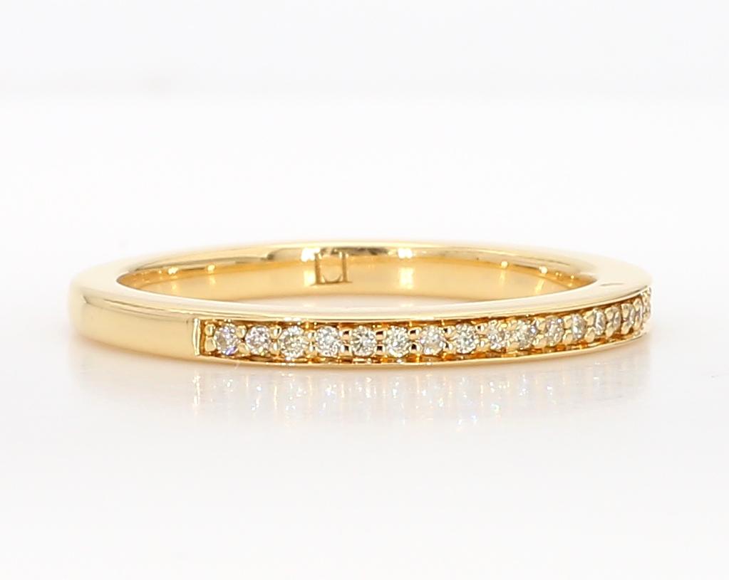 Natural Yellow Round Diamond .16 Carat TW Yellow Gold Eternity Band