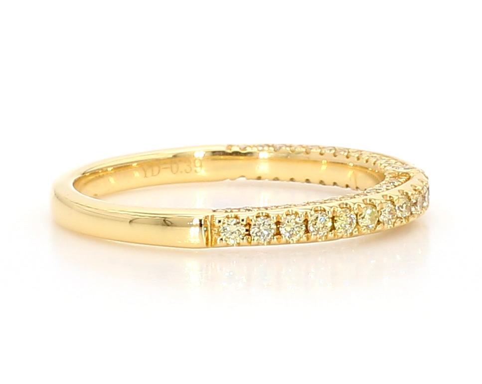 Natural Yellow Round Diamond .39 Carat TW Yellow Gold Wedding Band