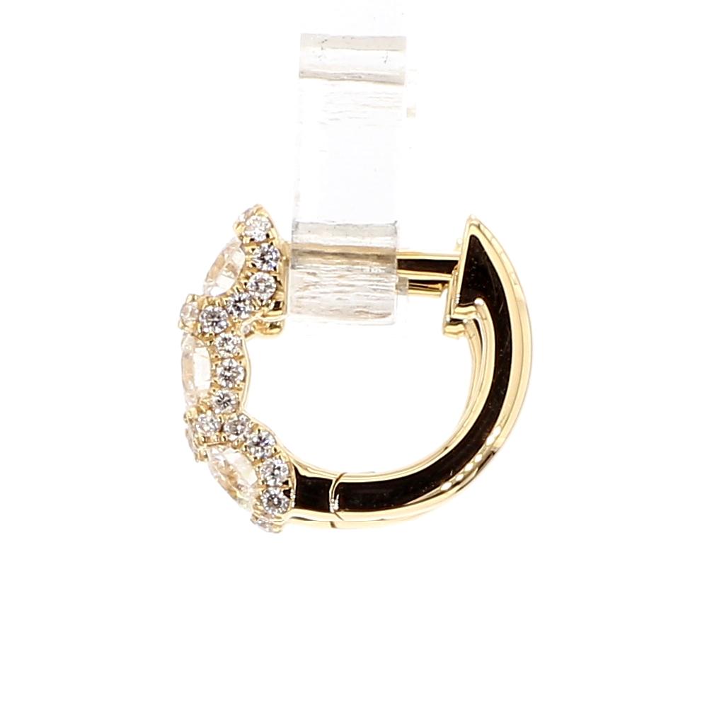 Natural White Round Diamond 0.85 Carat TW Gold Earrings