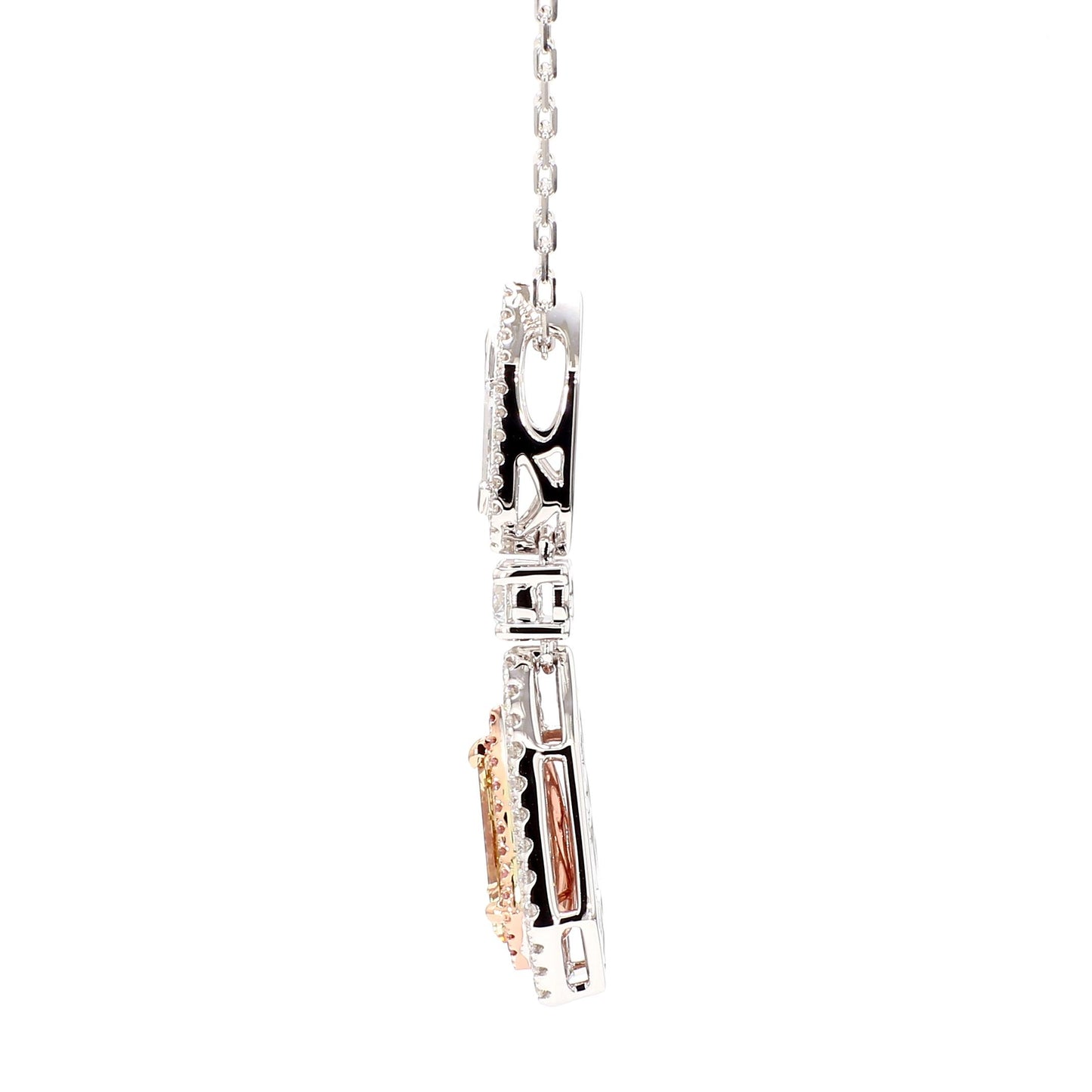 GIA Natural Fancy Brown-Yellow Shield Diamond 1.97 Carat TW Gold Necklace
