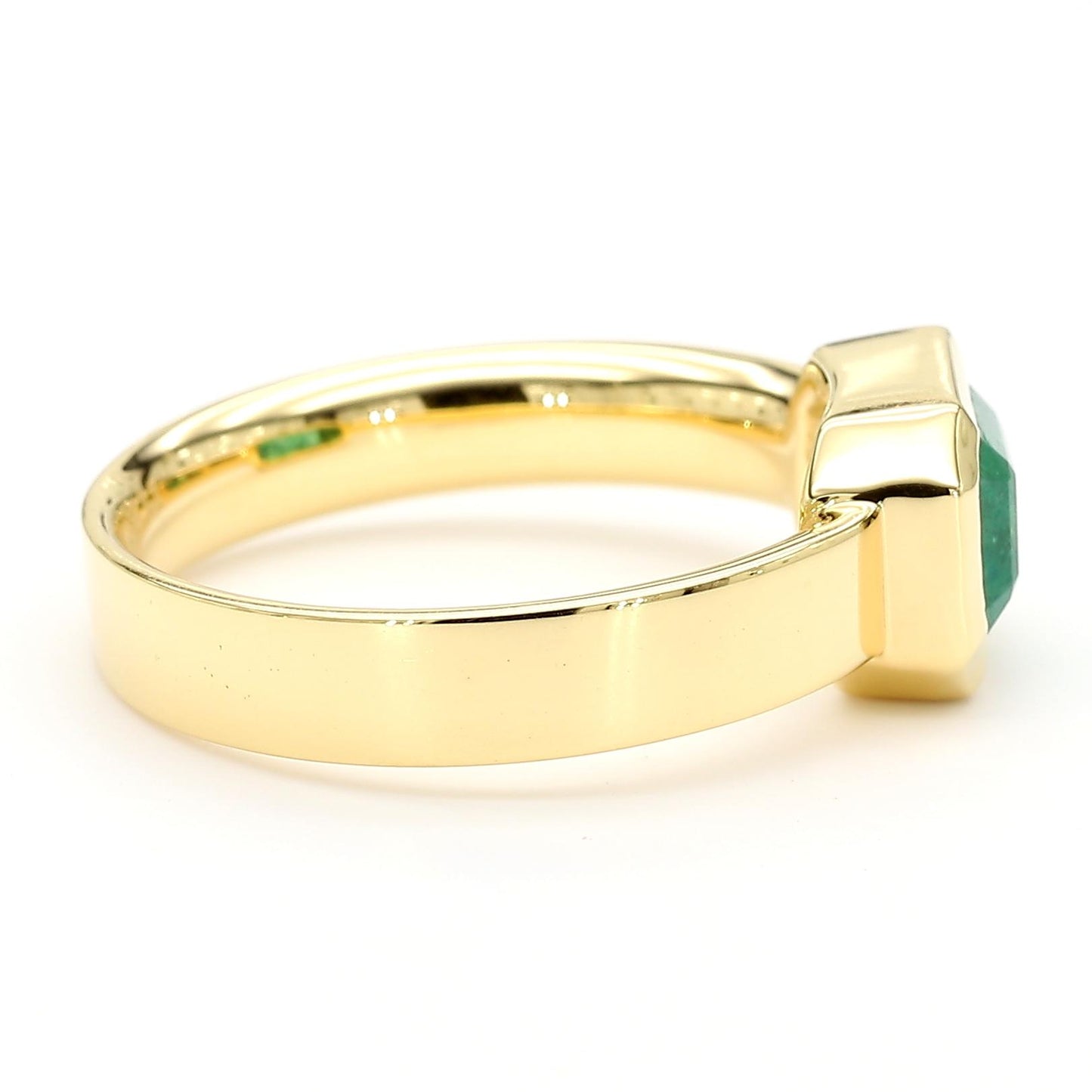 Natural Emerald 1.41 Carat TW Yellow Gold Cocktail Ring