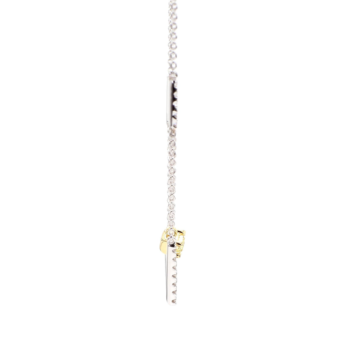 Natural Yellow Cushion Diamond 0.39 Carat TW Gold Drop Necklace