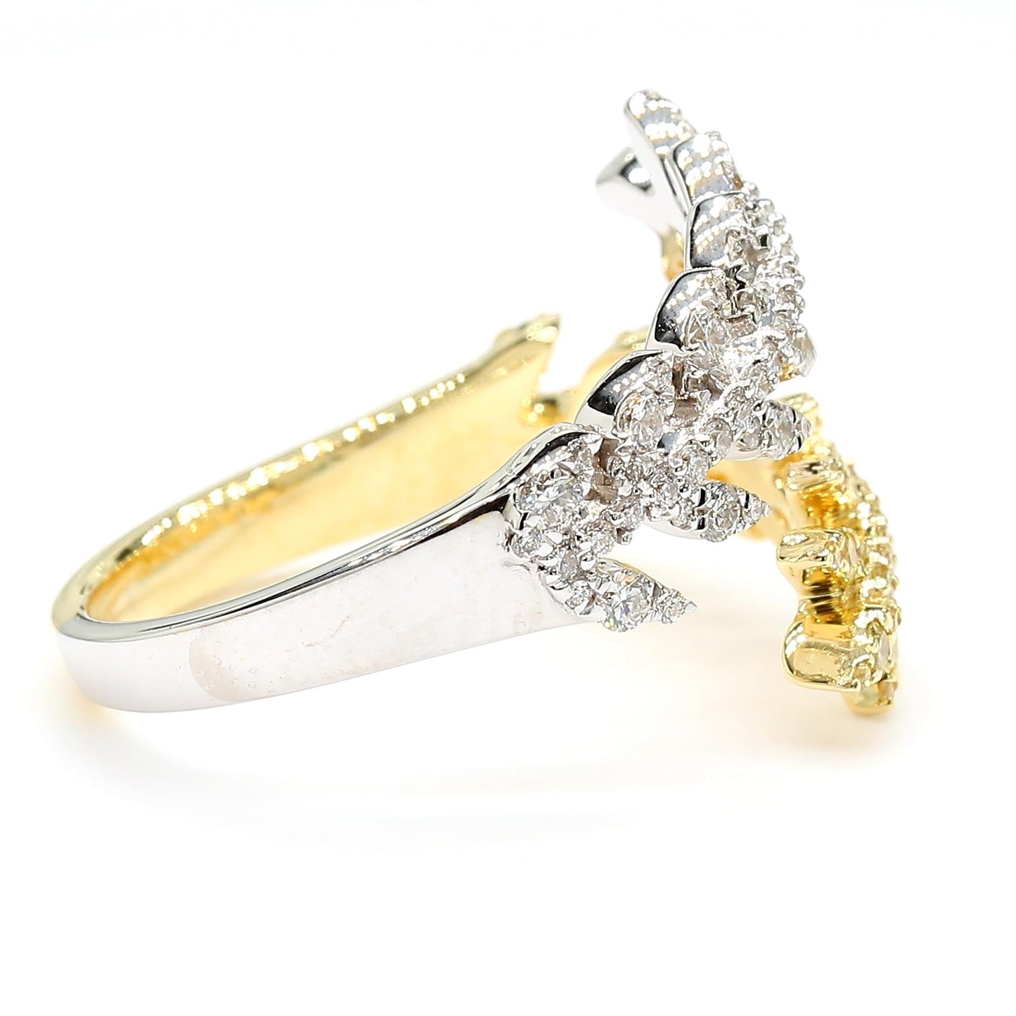 Natural Yellow Round Diamond 0.60 Carat TW Gold Cocktail Ring