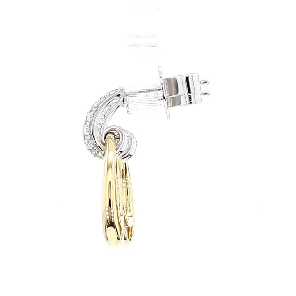 Natural White Round Diamond 0.32 Carat TW Gold Earrings