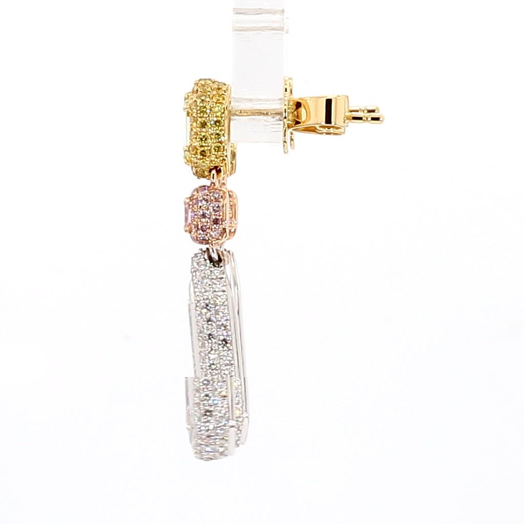 GIA Certified Natural White Kite Diamond 2.95 Carat TW Earrings