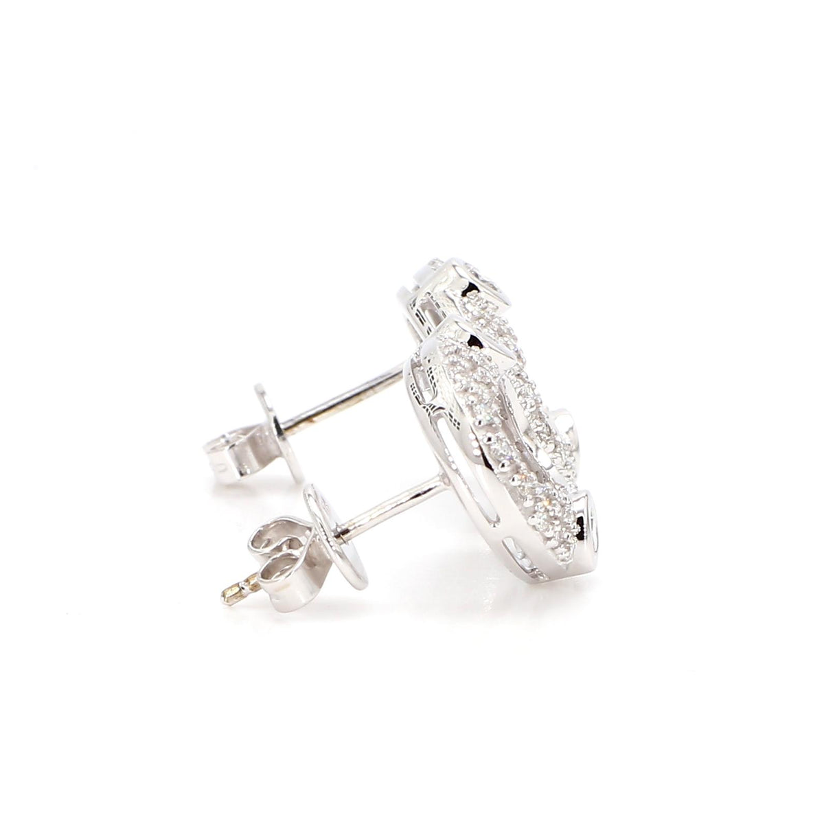 Natural White Round Diamond 0.45 Carat TW Gold Earrings