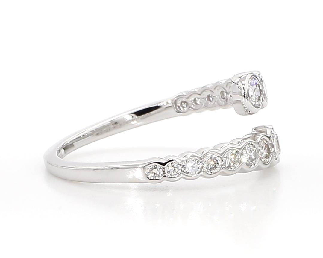 Natural White Round Diamond 0.78 Carat TW White Gold Cocktail Band