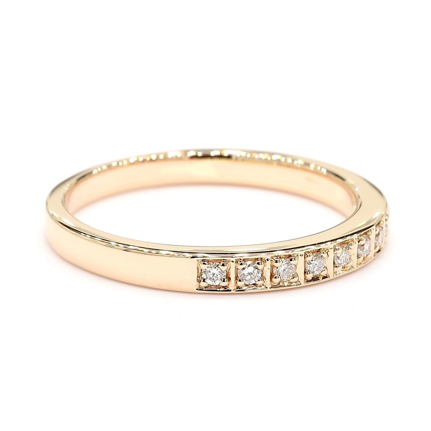 Natural White Round Diamond 0.10 Carat TW Rose Gold Cocktail Band