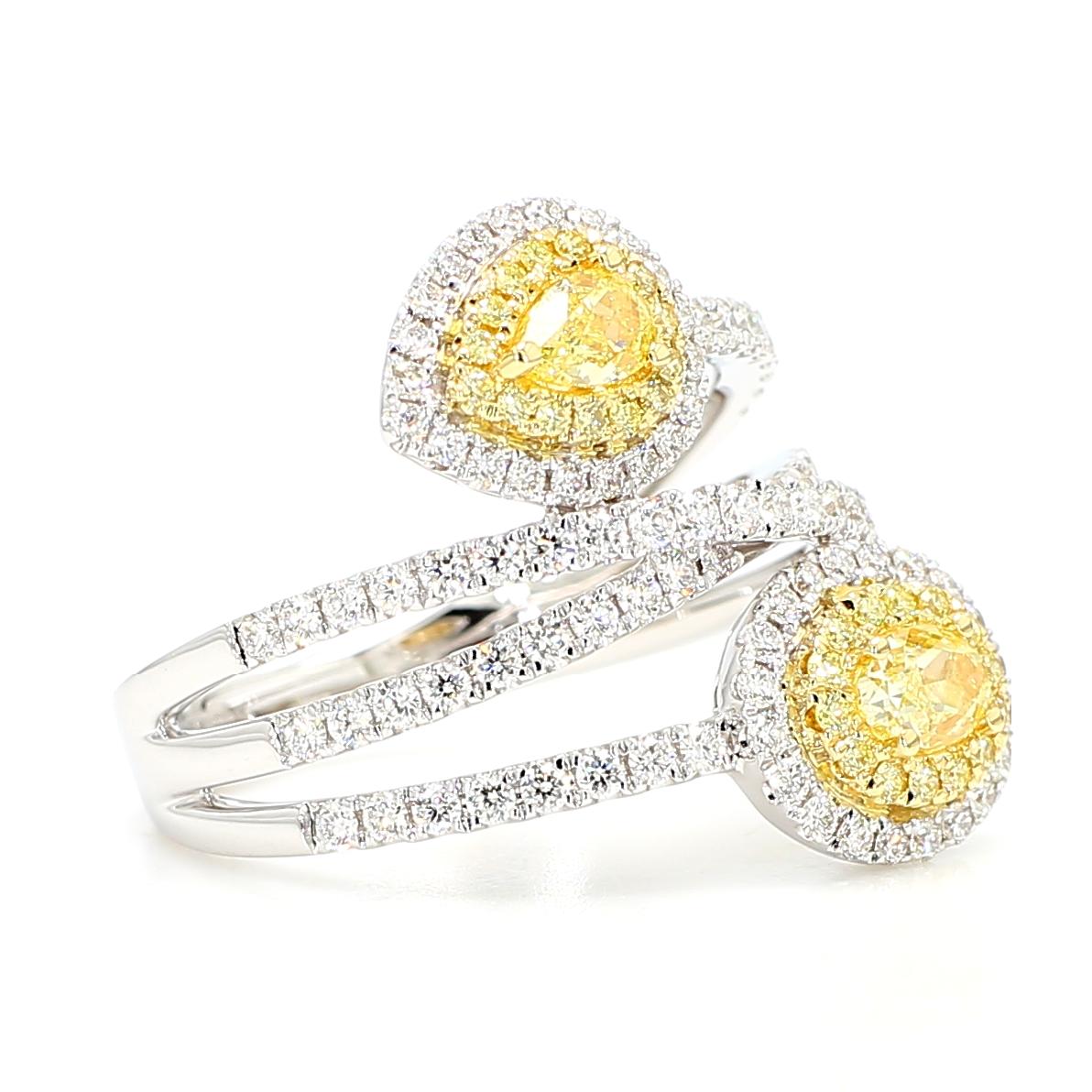 Natural Yellow Oval Diamond 1.51 Carat Tw Gold Cocktail Ring