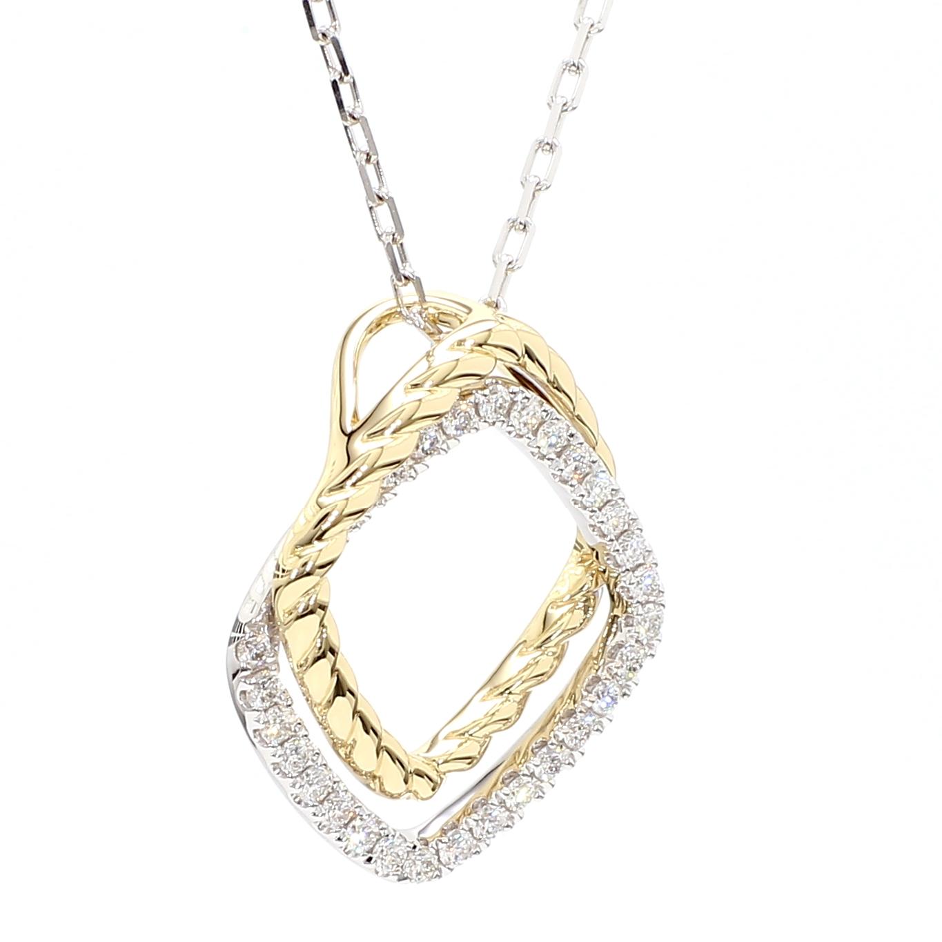 Natural White Round Diamond 0.26 Carat TW Gold Drop Pendant