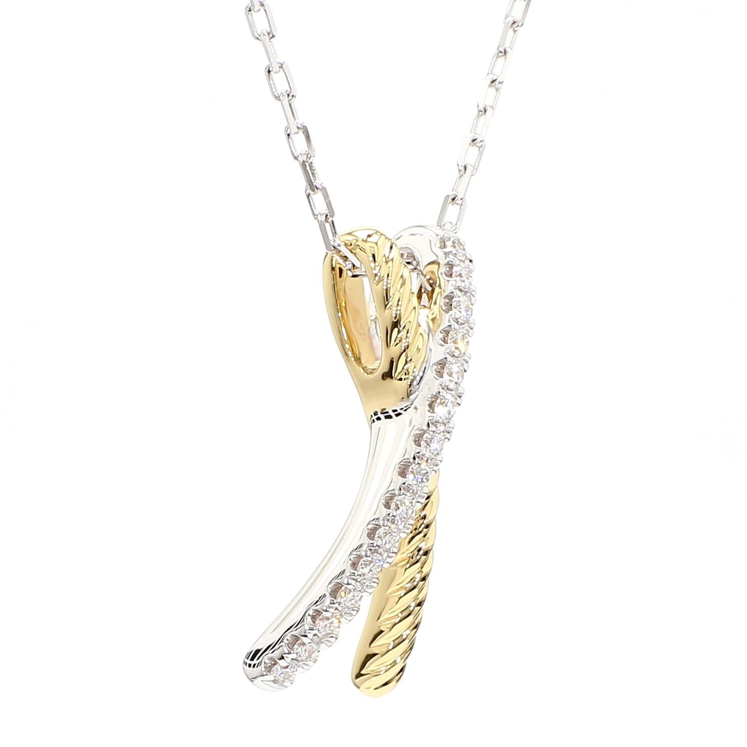 Natural White Round Diamond 0.17 Carat TW White Gold Drop Pendant