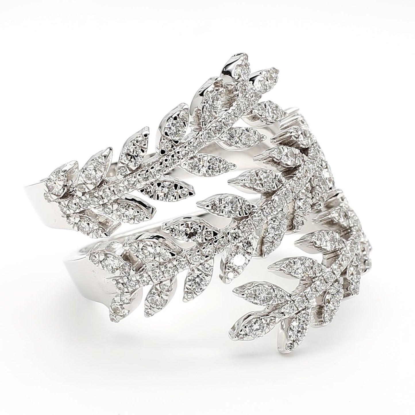 Natural White Round Diamond 1.05 Carat TW White Gold Cocktail Ring