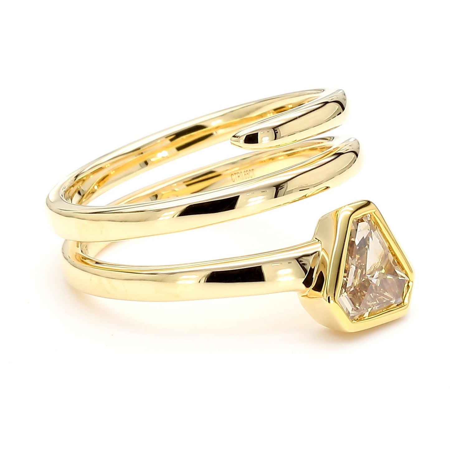 GIA Certified Fancy Brown-Yellow Shield Diamond 0.65 Carat TW Gold Cocktail Ring