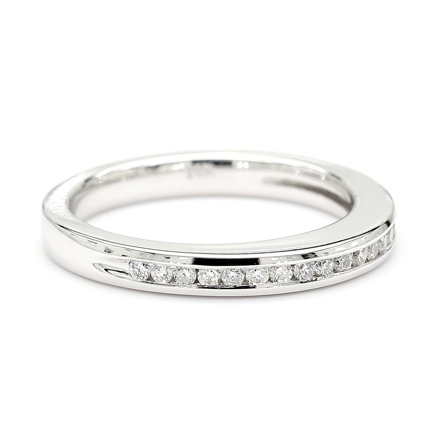 Natural White Round Diamond 0.19 Carat TW White Gold Wedding Band