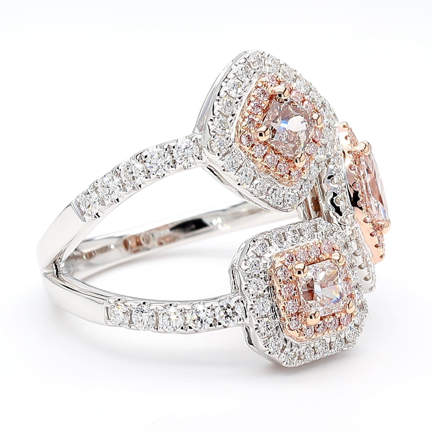 GIA Certified Fancy Pinkish Brown Diamond 1.66 Carat TW Gold Cocktail Ring