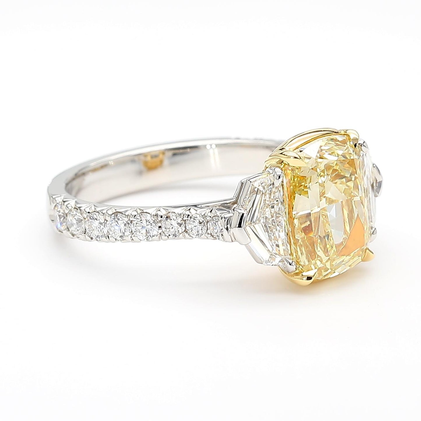 GIA Certified Fancy Brownish Yellow Cushion Diamond 3.99 Carat TW Cocktail Ring