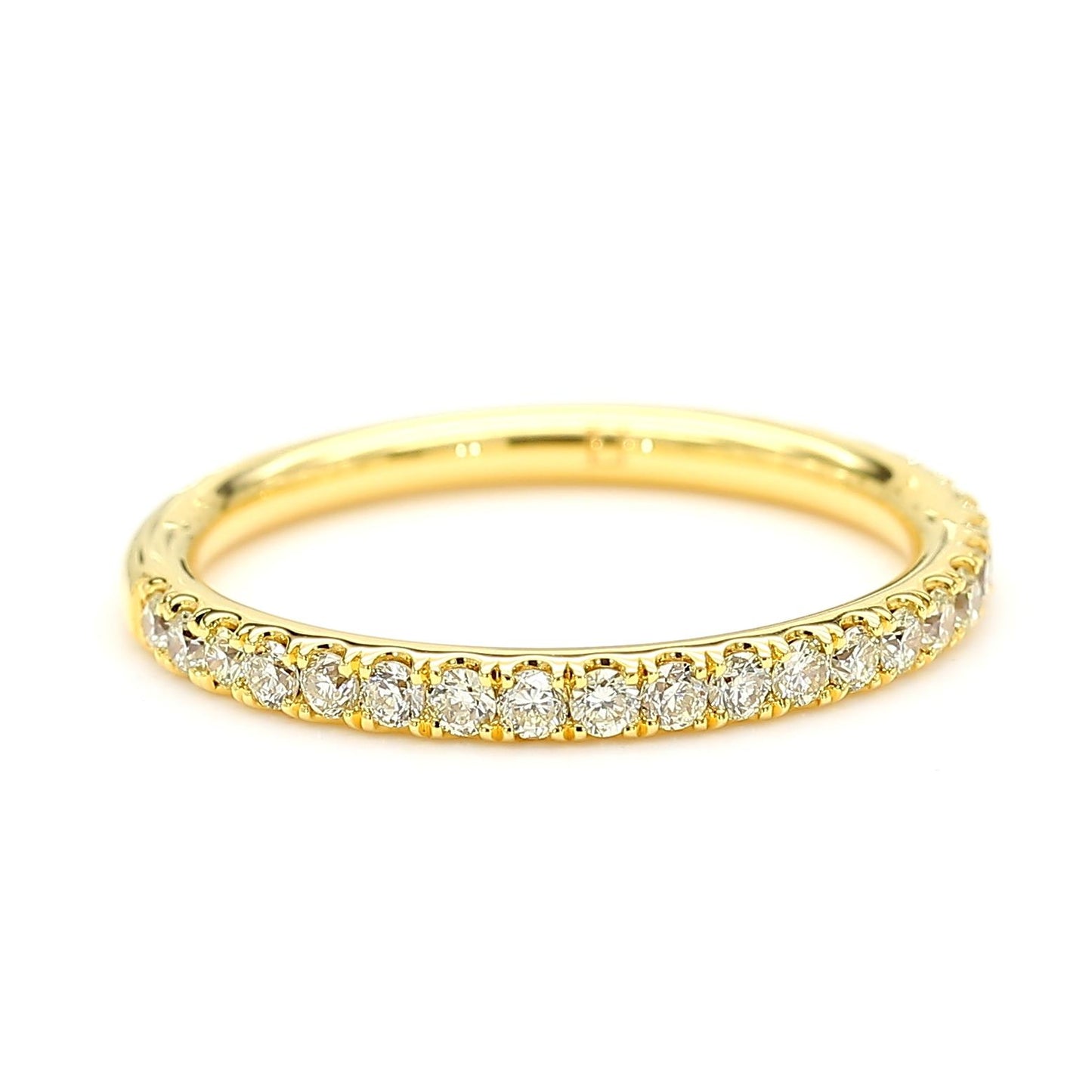 Natural Yellow Round Diamond .42 Carat TW Yellow Gold Wedding Band