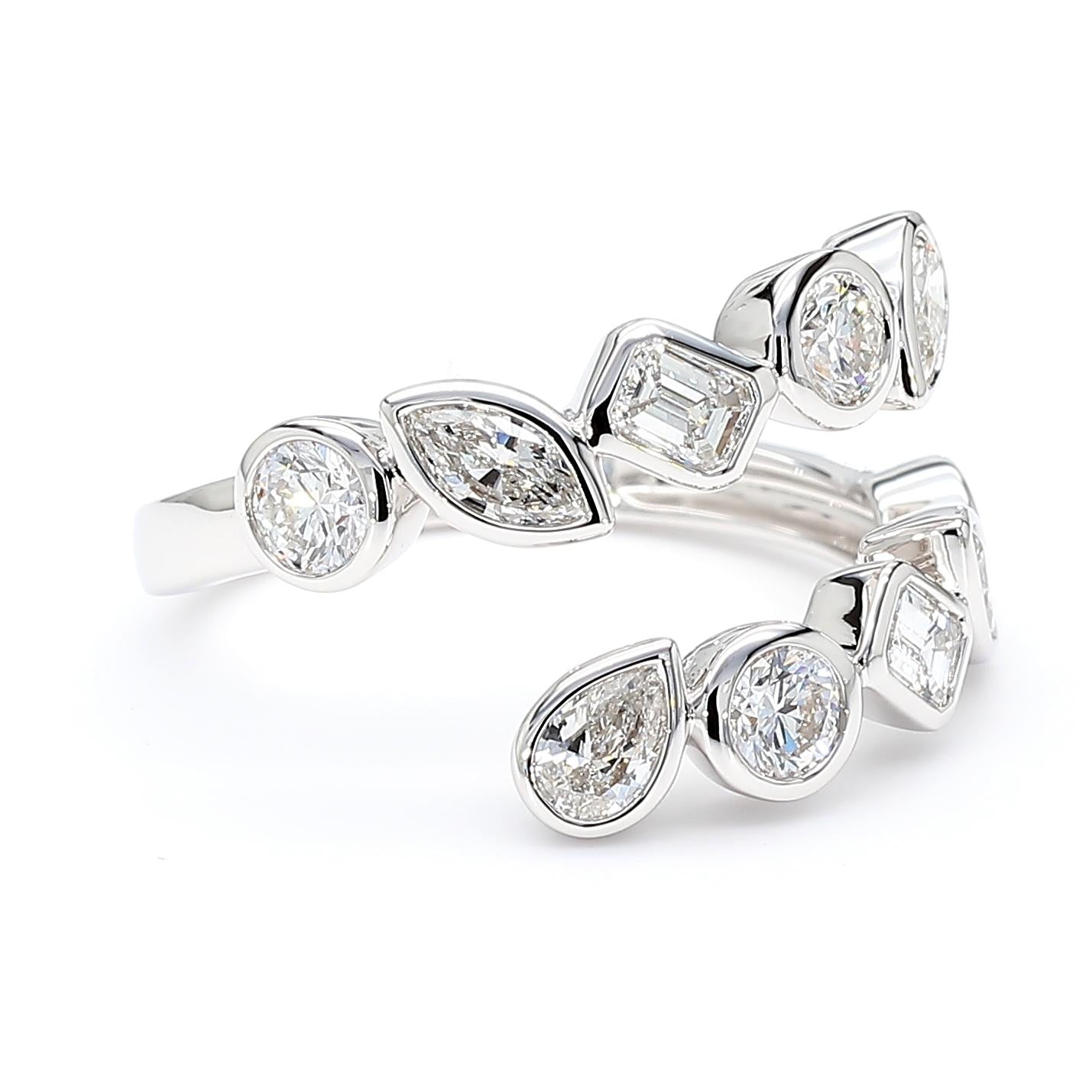 Natural White Diamond 1.51 Carat TW Gold Cocktail Ring