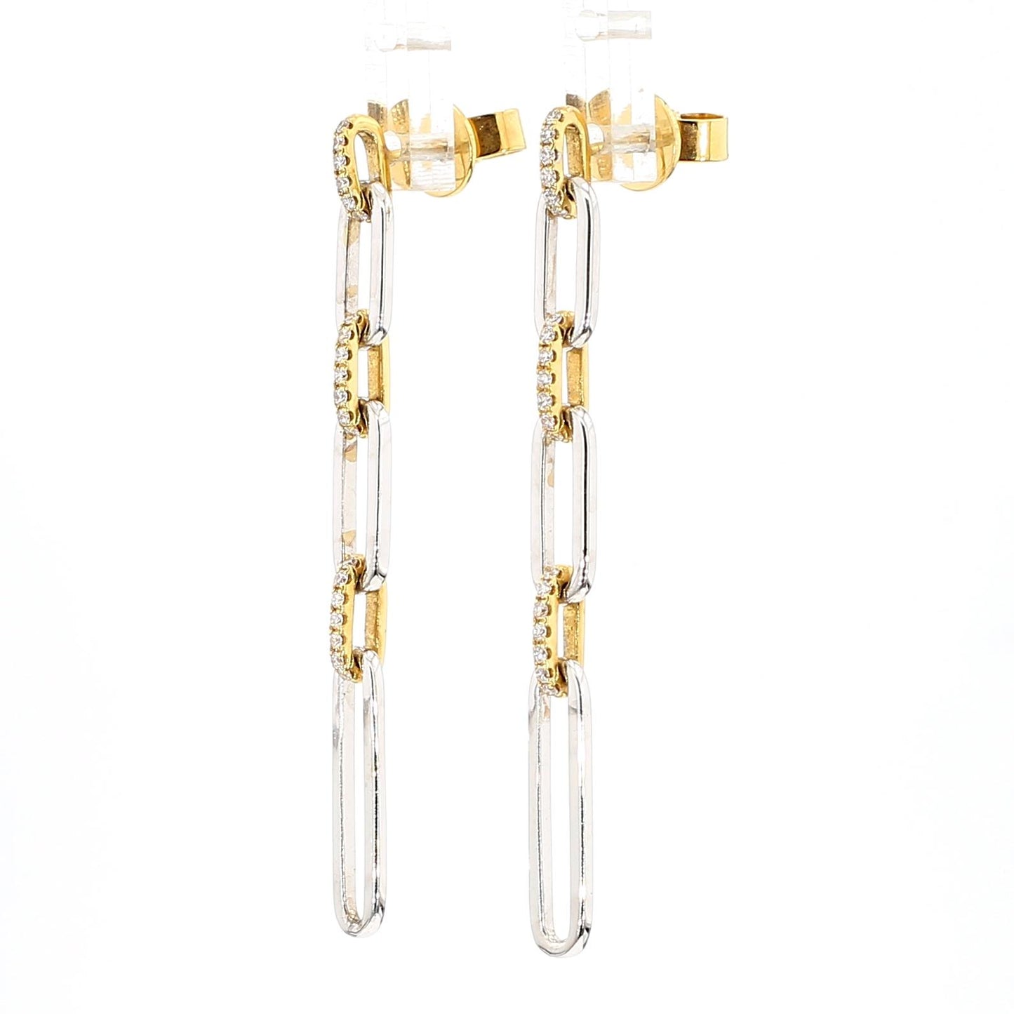 Natural White Round Diamond 0.21 Carat TW Gold Earrings