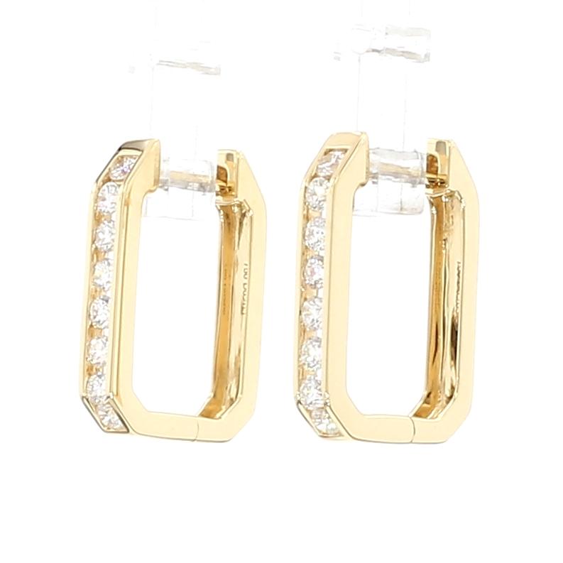 Natural White Round Diamond 0.41 Carat TW Gold Earrings