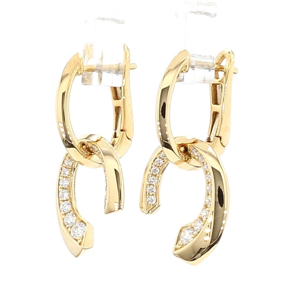 Natural White Round Diamond 0.31 Carat TW Gold Earrings
