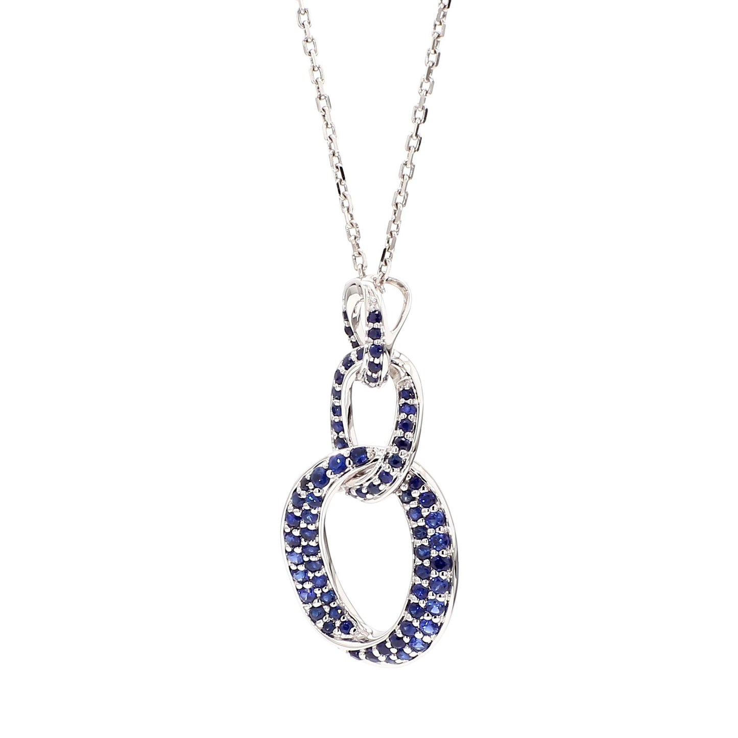 Natural Blue Round Sapphire 0.51 Carat TW Gold Pendant