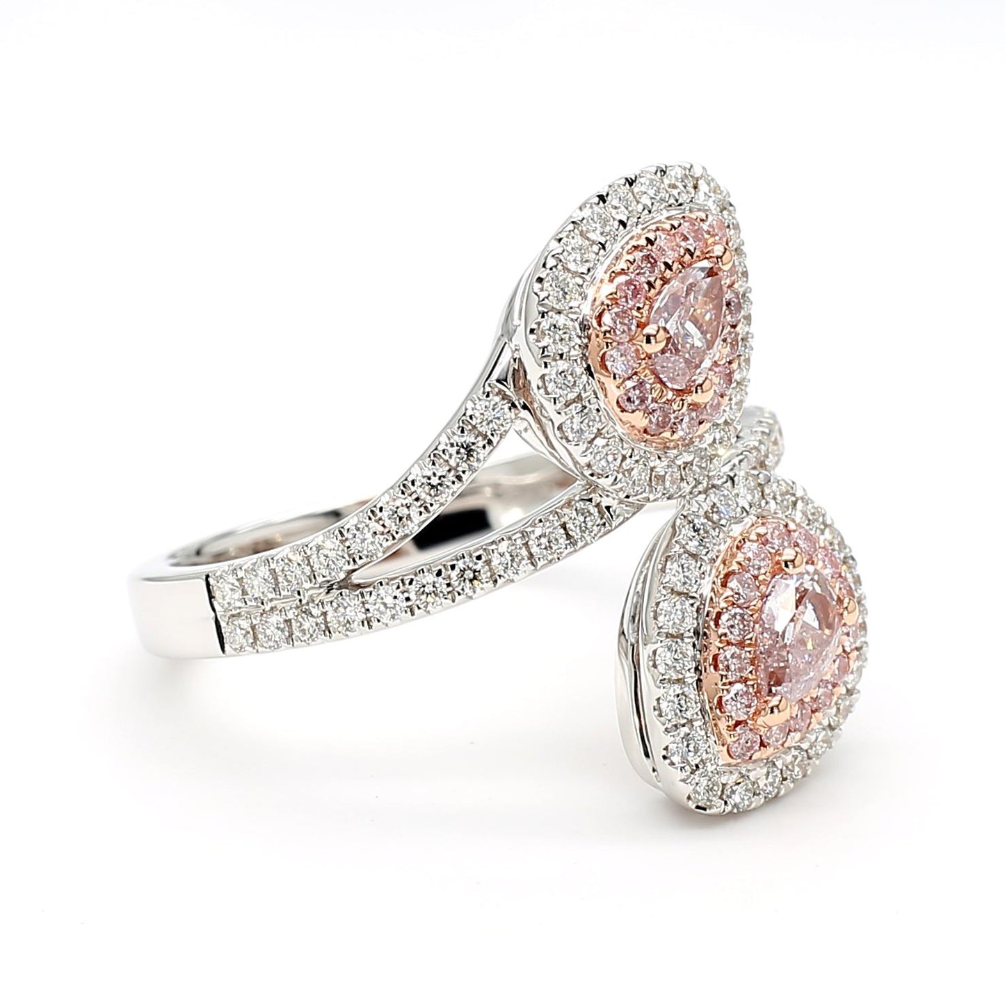 GIA Certified Natural Light Pink Pear Diamond 1.05 Carat TW Gold Ring