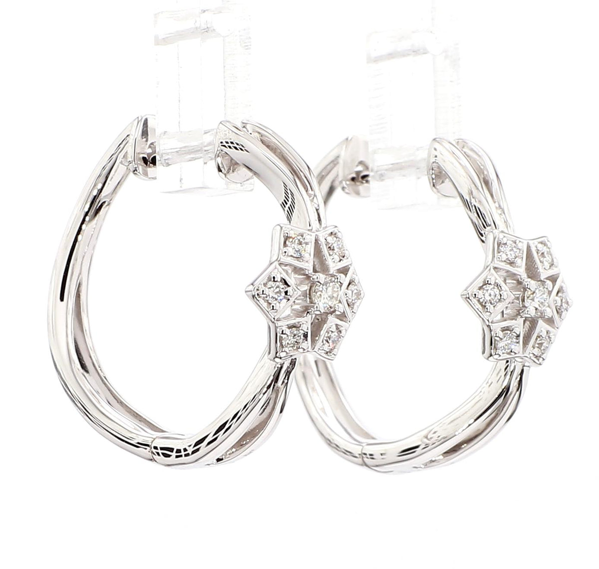 Natural White Round Diamond 0.14 Carat TW Gold Earrings