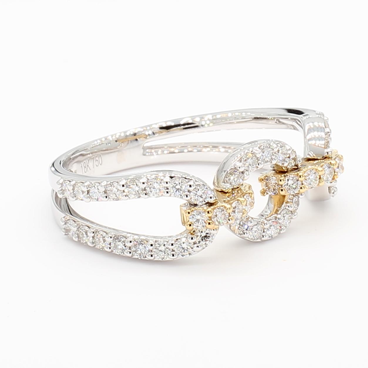 Natural White Round Diamond .60 Carat TW Gold Cocktail Band