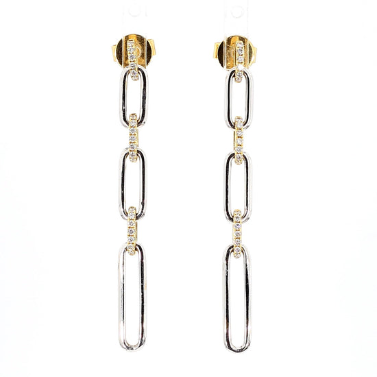 Natural White Round Diamond 0.21 Carat TW Gold Earrings
