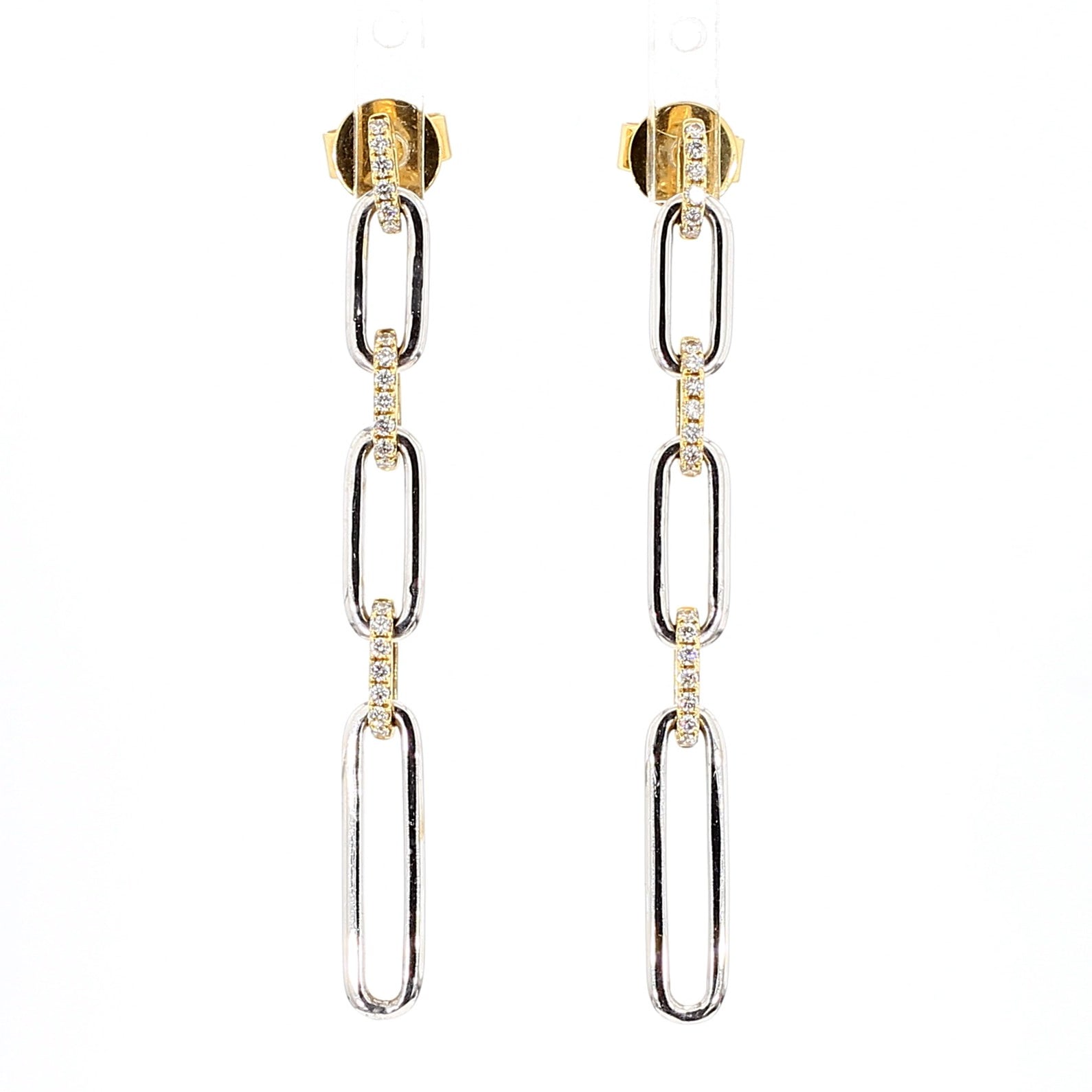 Natural White Round Diamond 0.21 Carat TW Gold Earrings