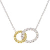 Natural Yellow Round and White Diamond .30 Carat TW Gold Drop Pendant