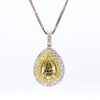 GIA Certified Natural Yellow Pear Diamond 1.44 Carat TW Gold Drop Pendant