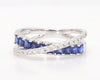 Natural Blue Princess Sapphire and Diamond 1.04 Carat TW Gold Cocktail Band