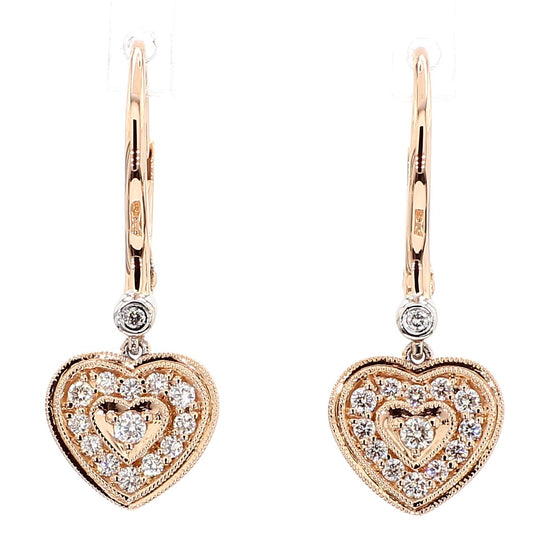 Natural White Round Diamond 0.30 Carat TW Gold Earrings