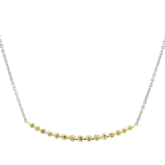 Natural Yellow Round Diamond .50 Carat TW Gold Drop Pendant
