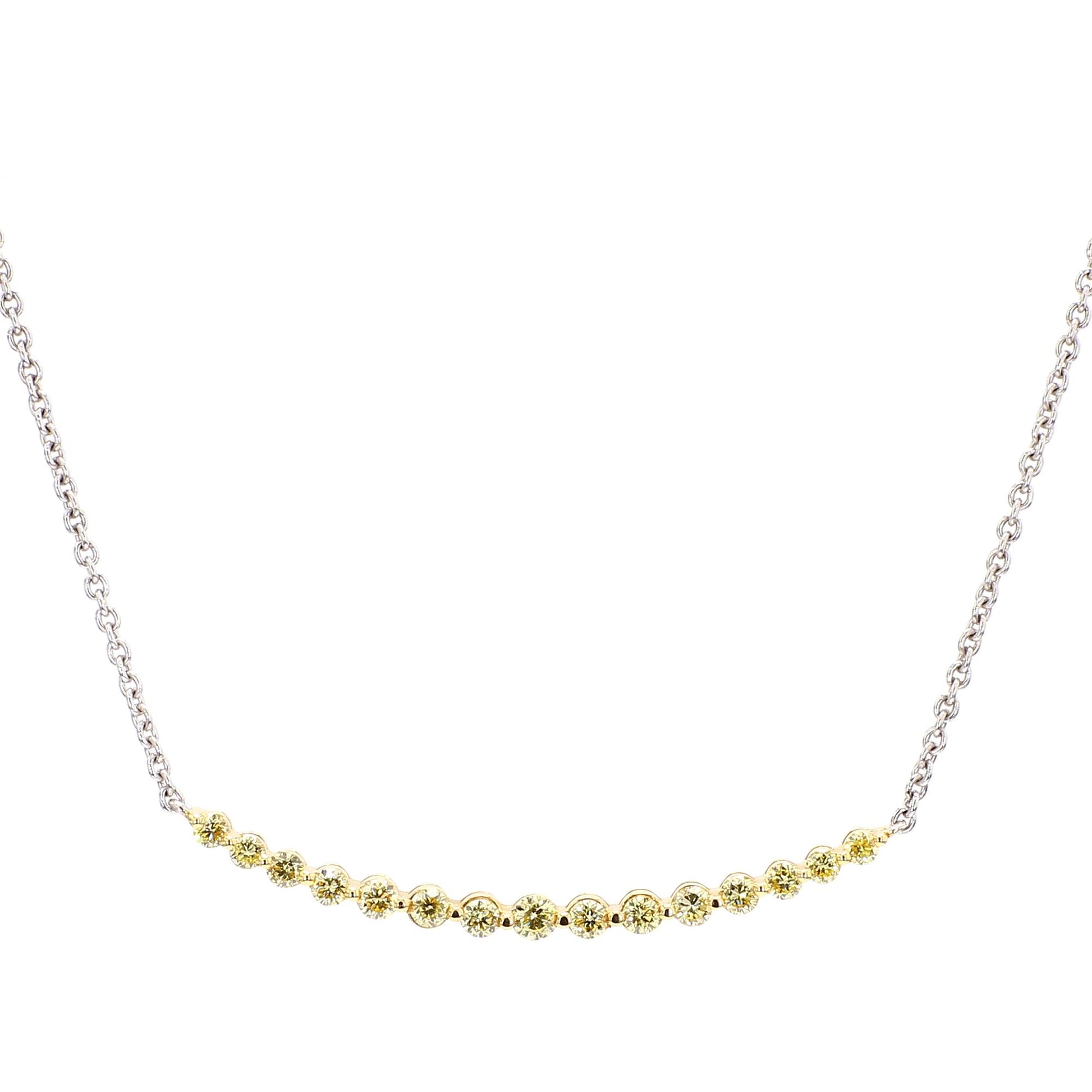 Natural Yellow Round Diamond .50 Carat TW Gold Drop Pendant