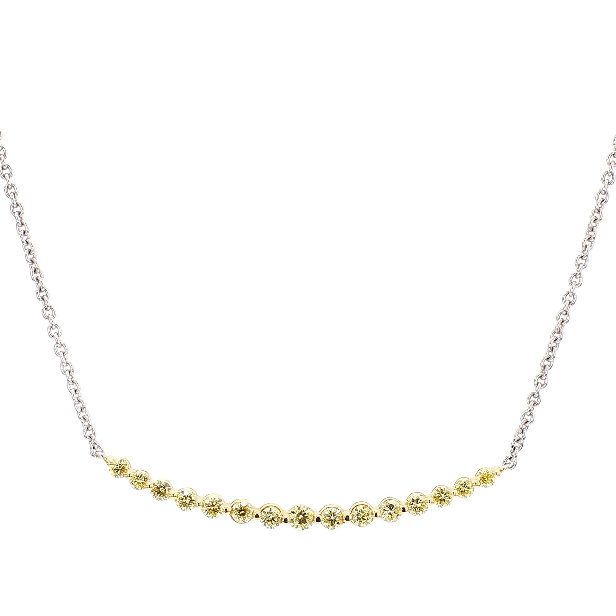 Natural Yellow Round Diamond .50 Carat TW Gold Drop Pendant