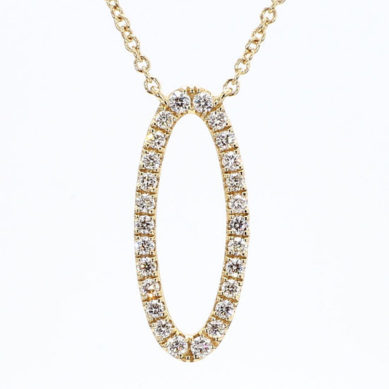 Natural White Round Diamond 0.29 Carat TW Yellow Gold Necklace