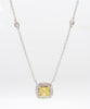 Natural Yellow Cushion Diamond 0.78 Carat TW Gold Drop Necklace